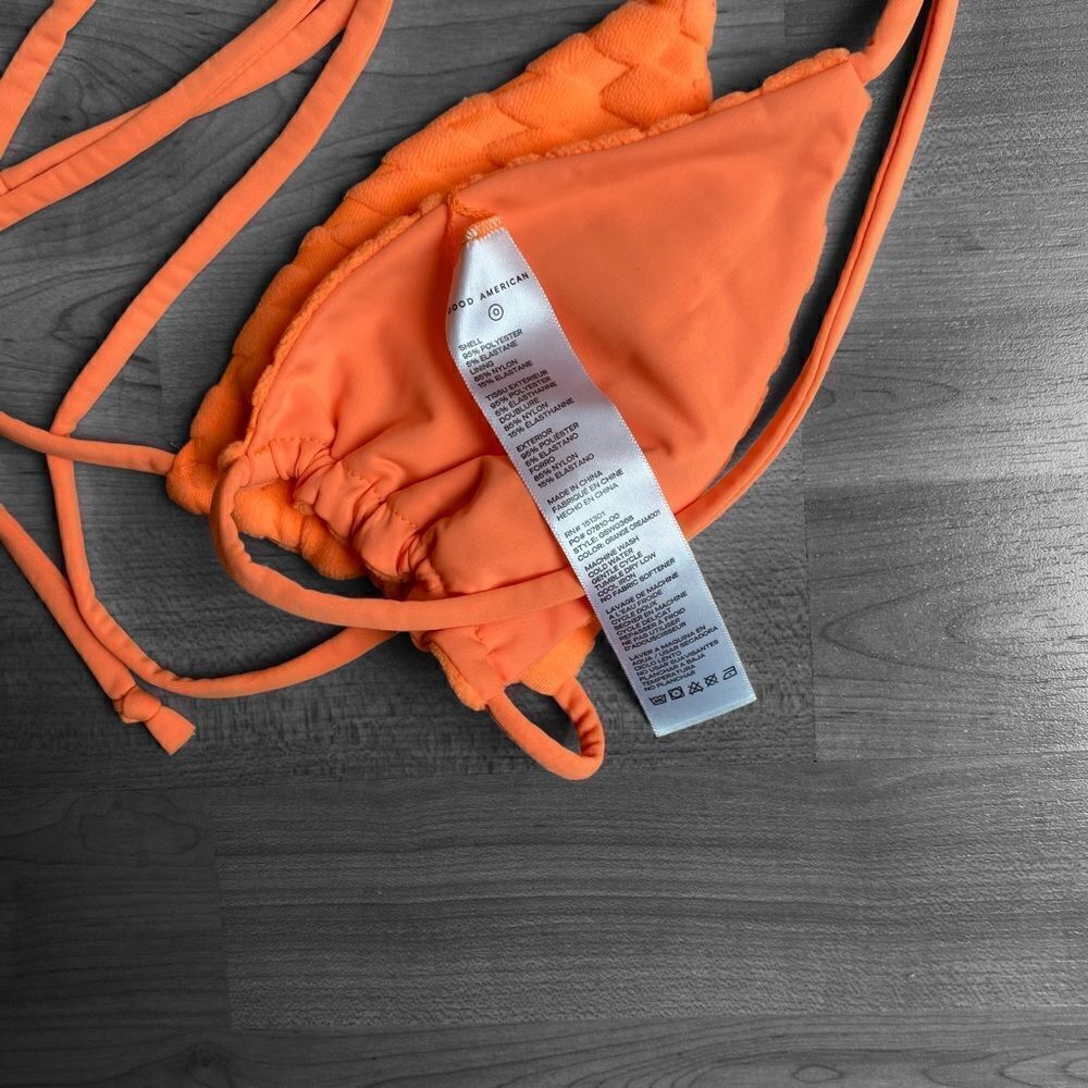 Good American Orange Cream String Bikini Top Size XS NWOT - Picture 4 of 7